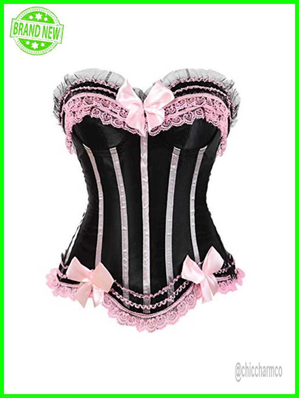 Plus Size Striped Waist Shape Corset Bustier Clubwear
